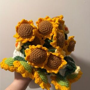 Handmade Crochet Sunflower Bouquet